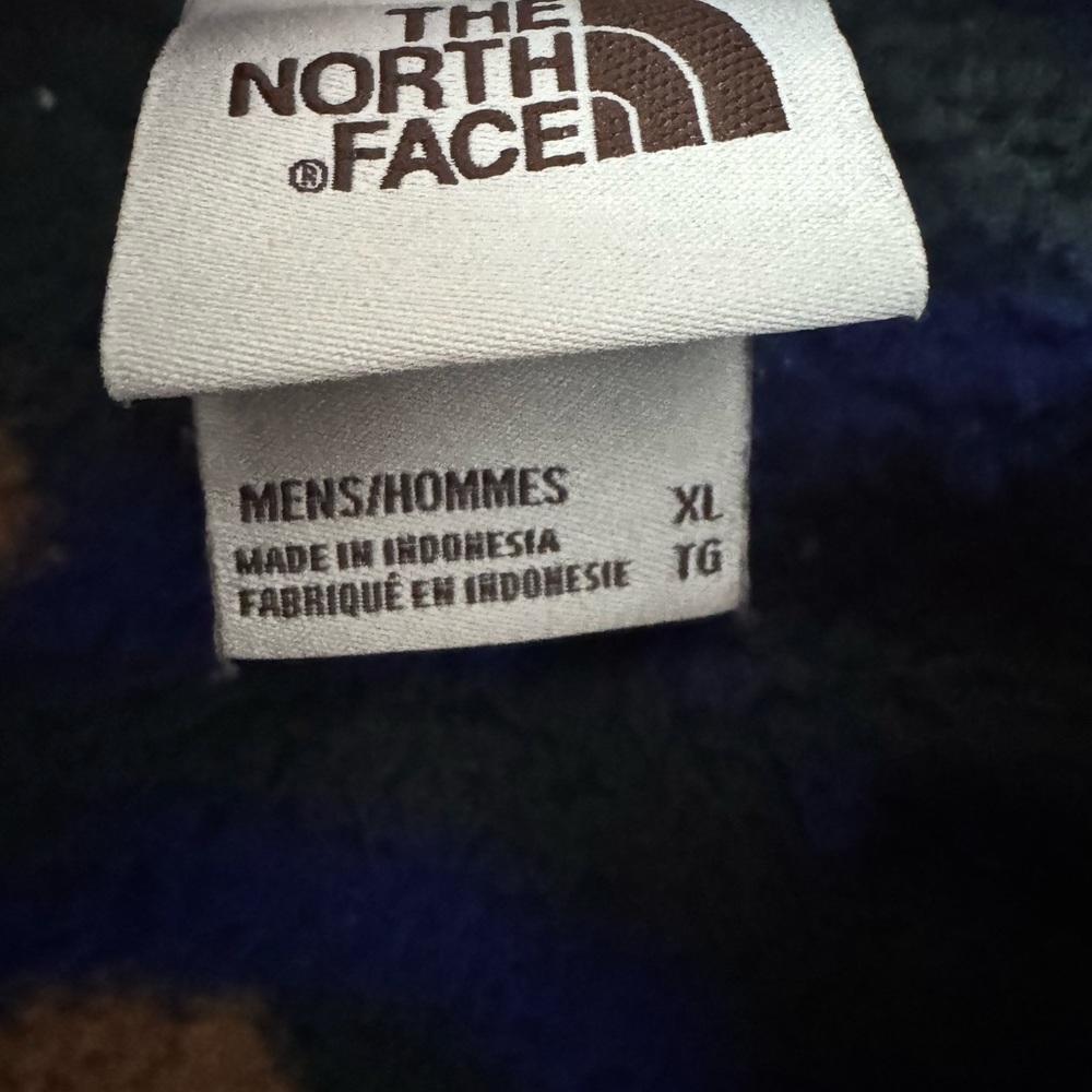 The North Face Men's Zip Up Sweater - Blue, Black, and Brown - Picture 5 of 8